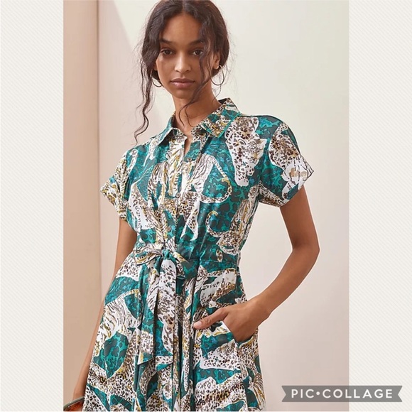 Anthropologie Dresses & Skirts - Anthropologie Maeve Contrast Button-Down Midi Dress